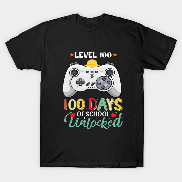 Happy 100 Days Of School level 100 unlocked gamer Kids T-Shirt by YuriArt